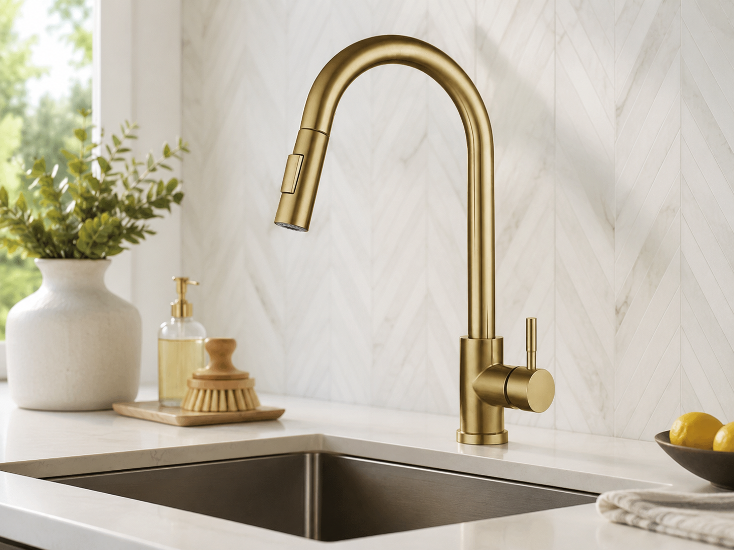 Robinet extractible avec installation comprise