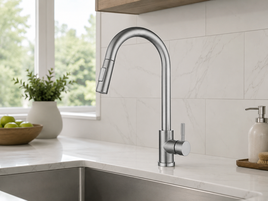 Robinet extractible avec installation comprise